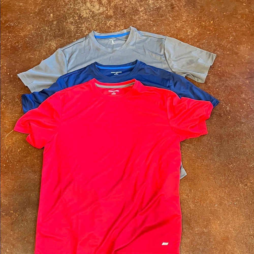 Amazon Men's Short Sleeve Tees - Vibrant Red, Deep Blue, Classic Gray